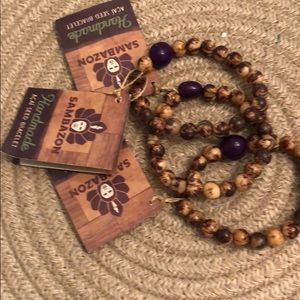 COPY - NWT SET OF 3 SAMBAZON HANDMADE AÇAÍ SEED BRACELETS